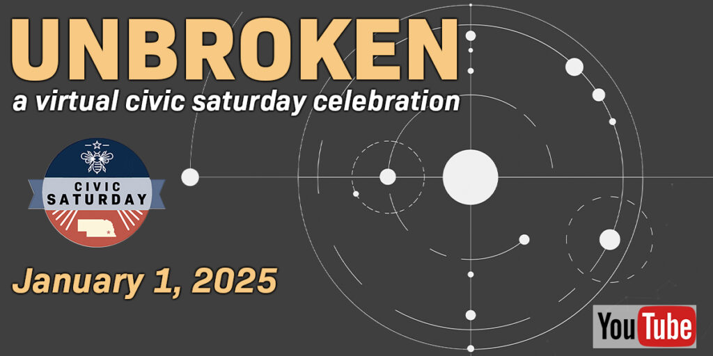 A diagram of planets moving in a circle with the word UNBROKEN superimposed.